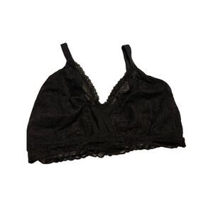 Victoria's Secret  Lace Black Wide Band Unlined Wireless Bra Women's XL